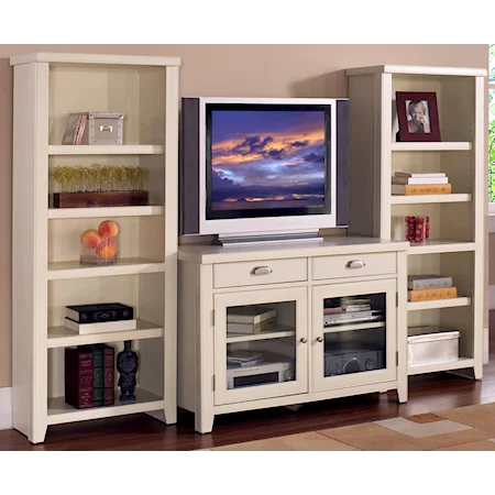 Television Stand with Left and Right Bookcase